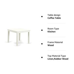 East West Furniture OXT-LWH-T Oxford Square Dining Room Table for Small Spaces, 36x36 Inch, Linen White