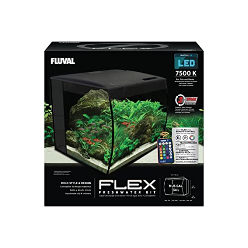 Fluval Flex Aquarium Kit, Black, 9 Gallon