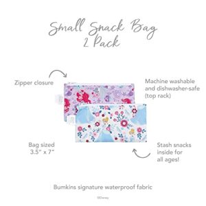 Bumkins Snack Bags, Reusable Fabric, Washable, Food Safe, BPA Free - Cinderella & Ariel (2-Pack)