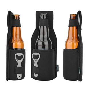 Beautyflier Outdoor Drink Hip Holder Handmade Neoprene Single Bottle Can Beverage Holder Black