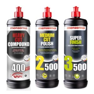 menzerna super 3500, medium 2500, and heavy 400 polishing compound kit