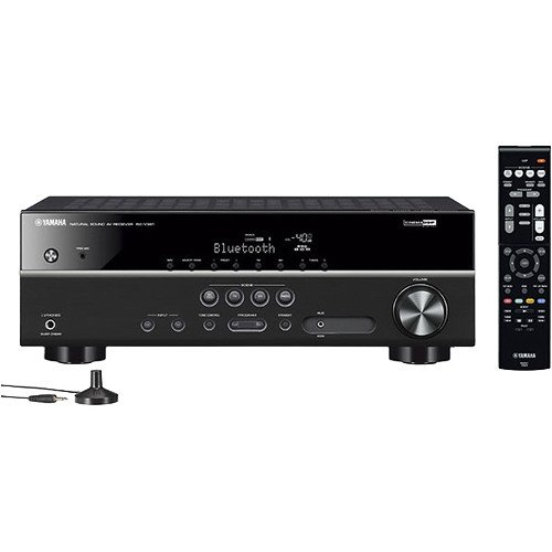Yamaha 5.1-Channel Wireless Bluetooth 4K A/V Home Theater Receiver + Yamaha Easy-to-Install Natural Sound Moisture Resistant 6.5" High Performance in-Ceiling Speakers (Set of 4)
