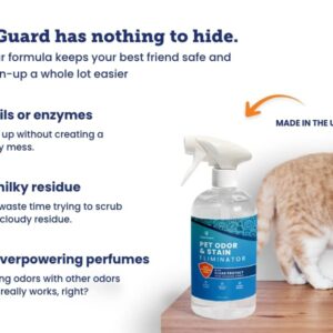 Apply Guard Professional Strength Pet Stain And Odor Eliminator for Dogs, Cats, and All Pets- Instantly Neutralize and Sanitize Tough Pet Odors and Pet Urine Stains 16oz. Cat Pee Odor Destroyer.