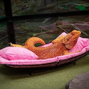 Chaise Lounge for Bearded Dragons, Pink Batik Fabric