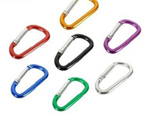 12pcs colorful carabiner aluminum screw locking spring clip hook outdoor d shaped keychain buckle for camping, hiking, fishing(random color)