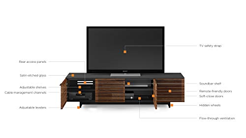 BDI Corridor 8173 Quad-Width Low Media Cabinet, Charcoal