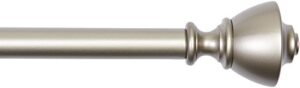 amazon basics 1-inch wall curtain rod with urn finials, 72" to 144", nickel