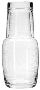 bedside and guestroom night water carafe beverage set (28 ounce)
