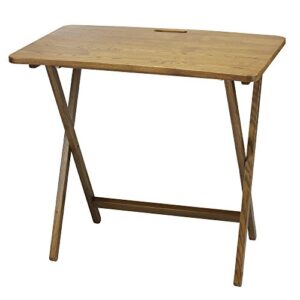 presto products company american trails arizona folding table with solid red oak,warm brown