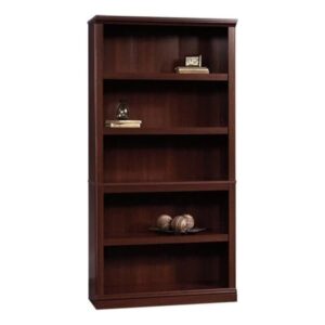 bowery hill 5 shelf modern style wood bookcase in select cherry