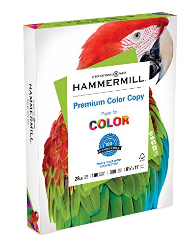 Hammermill Printer Paper, Premium Color 28 lb Copy Paper, 8.5 x 11 - 1 Pack (300 Sheets) - 100 Bright, Made in the USA, 102700R