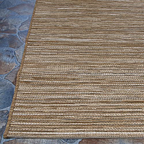 Couristan Cape Hinsdale Indoor/Outdoor Area Rug, 3'11" x 5'6", Brown-Ivory