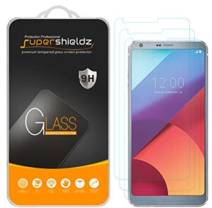 (3 pack) supershieldz designed for lg g6 tempered glass screen protector anti scratch, bubble free