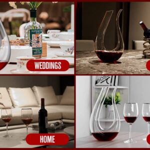 WBSEos Wine Decanter with Aerator,Crystal Glass Wine Carafe and Purifier for Home Bar 1.5L Lead-free Crystal Glass, Hand-blown red wine Decanters Carafe