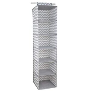 home basics chevron collection storage and organization (6 shelf closet organizer)