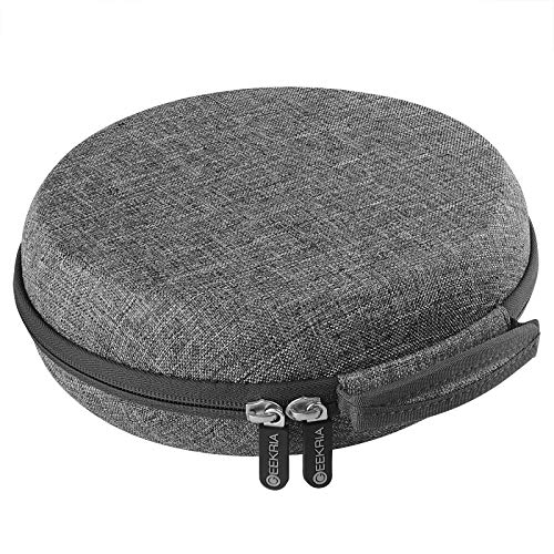 Geekria Shield Headphones Case for Lay Flat Call Center Headset, Replacement Hard Shell Travel Carrying Bag with Cable Storage, Compatible with Bose QC35 II, QCSE, Grado SR80i (Grey)