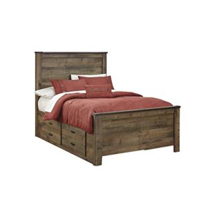 ashley furniture trinell full panel bed with underbed storage in brown
