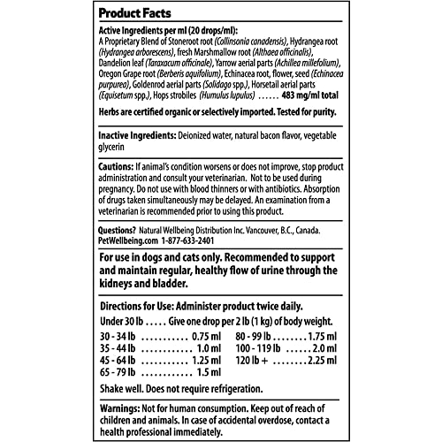 Pet Wellbeing Urinary Gold for Cats - Vet-Formulated - Feline Urinary Tract Health, UTI & Bladder Infection, Normal Urine pH - Natural Herbal Supplement 2 oz (59 ml)