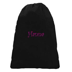 black laundry bag cinch top monogram on order