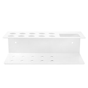 MyGift 10-Slot Wall-Mounted Metal Office Organizer Dry Erase Marker and Eraser Holder Rack, White