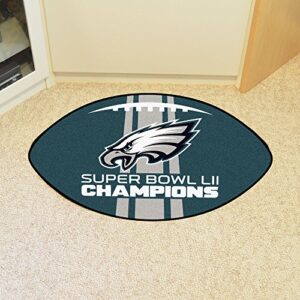 FANMATS 14519 Philadelphia Eagles Football Rug - 20.5in. x 32.5in. | Sports Fan Home Decor Rug and Tailgating Mat - Super Bowl LII Champions