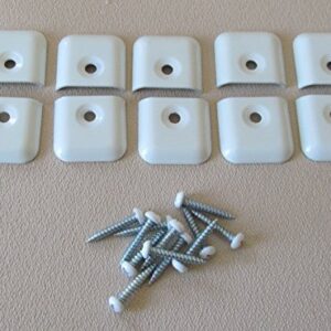 Temple Products 10 Pack RV Camper Trailer Aluminum White Flat End Cap for Trim Molding 1" & Screws