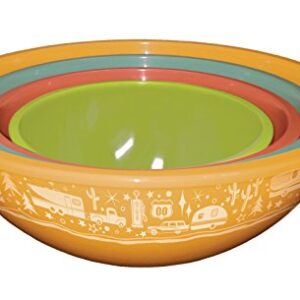 Camp Casual CC-006 Multicolor Melamine Nesting Bowl with Lids, Set of 4,1.5 quarts