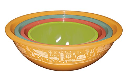 Camp Casual CC-006 Multicolor Melamine Nesting Bowl with Lids, Set of 4,1.5 quarts