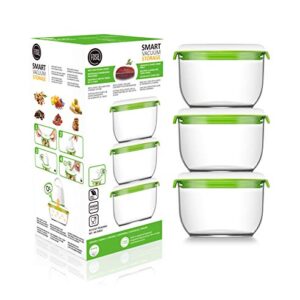 FOSA Vacuum Seal Food Storage System Reusable Medium Containers, 3 pack, 28 oz size (Vacuum Pump not Included)¡­