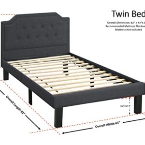 Poundex PDEX-F9347T Bed, Twin, Black
