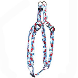 yellow dog design pirate skulls step-in dog harness, small-3/4 wide and fits chest of 9 to 15"