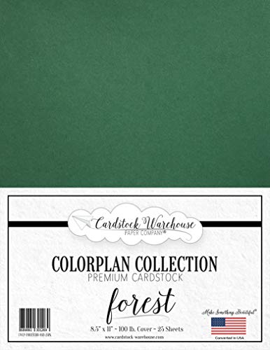 Colorplan Forest Green Cardstock Paper - 8.5 X 11 Inch Premium Matte 100 Lb. Heavyweight - 25 Sheets from Cardstock Warehouse