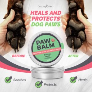 Paw Nectar Dog Paw Balm - Heals, Repairs & Restores Dry, Cracked & Damaged Paws - 100% Organic & Natural Cream Butter, Wax, Moisturizer & Protection for Dog Feet & Foot Pads - Effective & Safe - 2 Oz