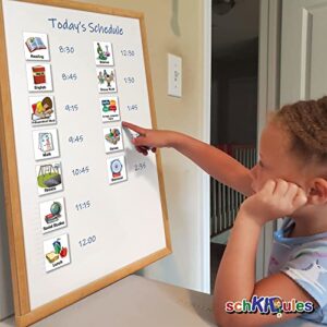 SchKIDules Visual Schedule for Kids 87Pc Education Collection - Classroom and Homeschool Visual Supports: 66 School-Themed Magnets and 21 Headings for Preschool, Special Ed, Autism, ADHD