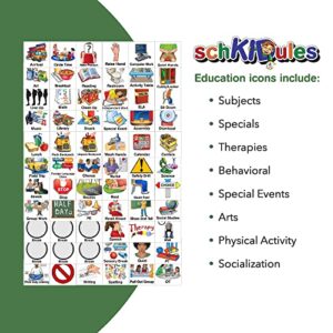 SchKIDules Visual Schedule for Kids 87Pc Education Collection - Classroom and Homeschool Visual Supports: 66 School-Themed Magnets and 21 Headings for Preschool, Special Ed, Autism, ADHD