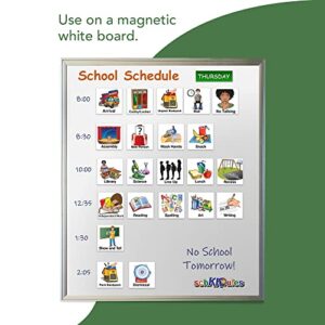 SchKIDules Visual Schedule for Kids 87Pc Education Collection - Classroom and Homeschool Visual Supports: 66 School-Themed Magnets and 21 Headings for Preschool, Special Ed, Autism, ADHD