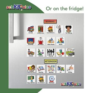 SchKIDules Visual Schedule for Kids 87Pc Education Collection - Classroom and Homeschool Visual Supports: 66 School-Themed Magnets and 21 Headings for Preschool, Special Ed, Autism, ADHD