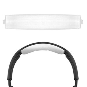 geekria protein leather headband pad compatible with sennheiser hd228, hd218, hd219, hd229, hd220, headphones replacement band, headset head cushion cover repair part (white)