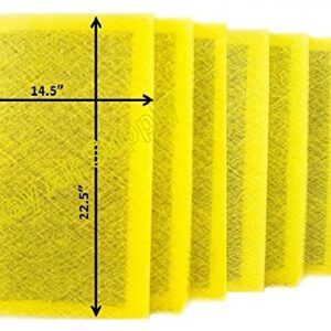 RAYAIR SUPPLY 16x25 MicroPower Guard Air Cleaner Replacement Filter Pads (6 Pack) Yellow