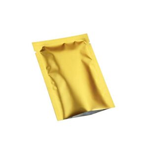 100PCS Matte Gold Metallic Foil Open Top Mylar Packaging Bags 12x18cm (4.7x7")