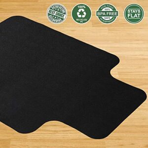 Office Chair Mat for Hardwood and Tile Floor with Lip, Black, Anti-Slip, Non-Curve, Under the Desk Mat Best for Rolling Chair and Computer Desk, 47x35 Non-Toxic and no BPA Plastic Protector