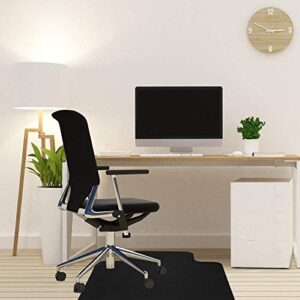 Office Chair Mat for Hardwood and Tile Floor with Lip, Black, Anti-Slip, Non-Curve, Under the Desk Mat Best for Rolling Chair and Computer Desk, 47x35 Non-Toxic and no BPA Plastic Protector