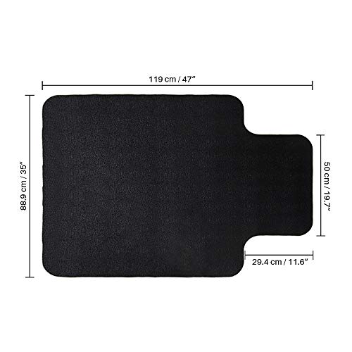 Office Chair Mat for Hardwood and Tile Floor with Lip, Black, Anti-Slip, Non-Curve, Under the Desk Mat Best for Rolling Chair and Computer Desk, 47x35 Non-Toxic and no BPA Plastic Protector