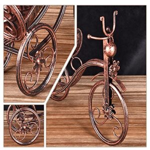 CdyBox Wrought Iron Wine Holder/Rack Bike Shape Tricycle Art Home Décor (Bronze)