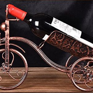 CdyBox Wrought Iron Wine Holder/Rack Bike Shape Tricycle Art Home Décor (Bronze)