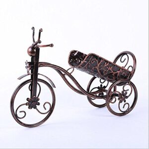 CdyBox Wrought Iron Wine Holder/Rack Bike Shape Tricycle Art Home Décor (Bronze)