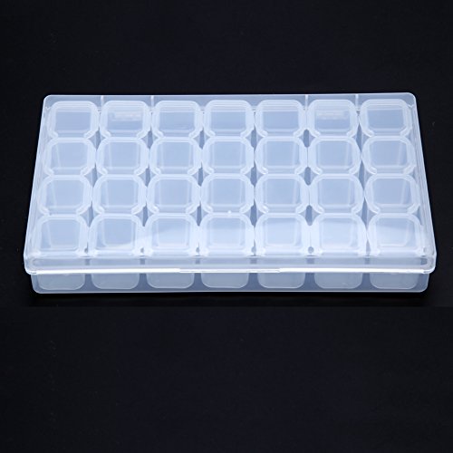 Jocestyle 28 Slots Plastic Storage Box Nail Art Rhinestone Tools Jewelry Display