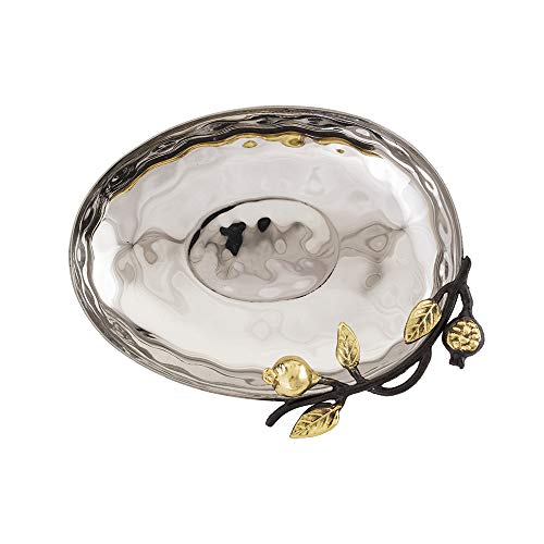 Yair Emanuel Steel Bowl with Pomegranate Branch, 13 fluid ounces