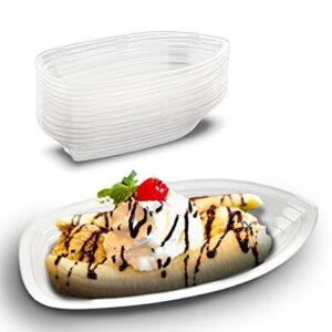 mt products 8 oz. clear plastic disposable banana split boats/perfect size/great party dish (30 pieces) - made in the usa