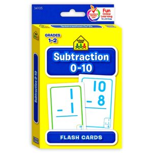 school zone subtraction 0-10 flash cards for math